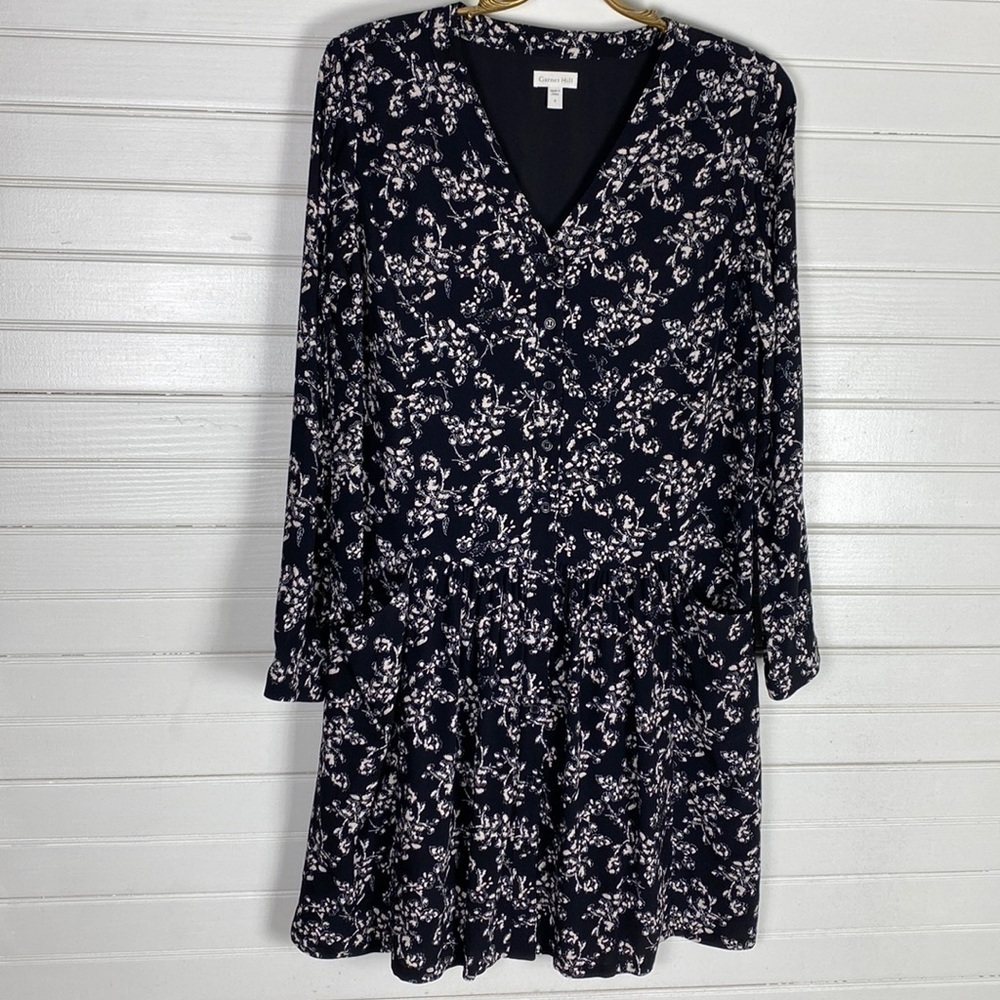 Garnet Hill Floral Drop Waist Pocket Dress Size 4